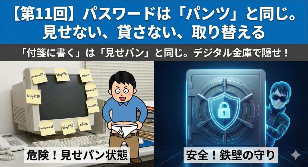【第11回】パスワードは「パンツ」と同じ。見せない、貸さない、取り替える