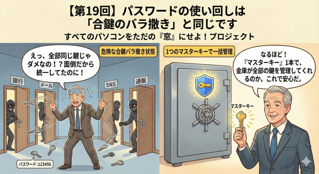 【 第19回】パスワードの使い回しは「合鍵のバラ撒き」と同じです