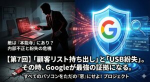 【第7回】「顧客リスト持ち出し」と「USB紛失」。その時、Googleが最強の証拠になる。